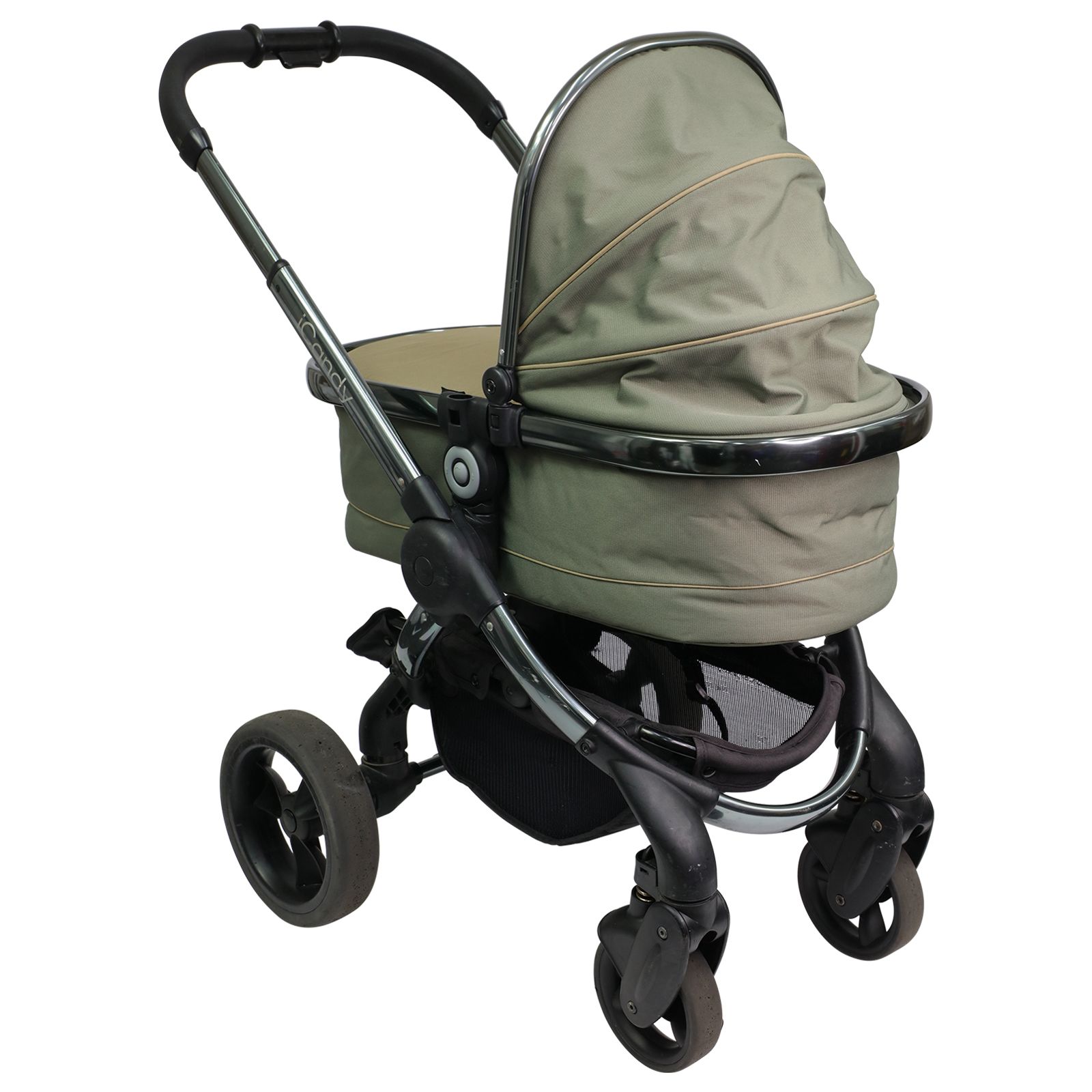 iCandy Peach 3 Chassis Seat Carry Cot Olive Green Prams Pushchairs KidX Buy Sell Exchange